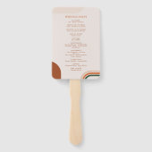 Boho-boog-huwelijksprogramma-waaier, ceremonieprog handwaaier (Achterkant)