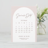 Boho Boog Kalendar Save the Date Uitnodiging (Staand voorkant)
