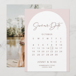 Boho Boog Kalender Bewaar de Datum Uitnodiging