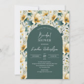 Boho boog kleurrijke stoffige groene gele wilde bl kaart (Voorkant)