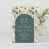 Boho boog kleurrijke stoffige groene gele wilde bl kaart (Staand voorkant)