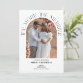 Boho Boog Meer is leuker Zwangerschapsaankondiging Feestdagenkaart (Staand voorkant)