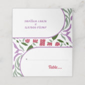 Boho boog met retro folklore bloemen bruiloft plaatskaartje (Buitenkant ongevouwen)