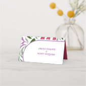 Boho boog met retro folklore bloemen bruiloft plaatskaartje (Achterkant)