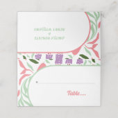 Boho boog met retro takken en bloemen bruiloft plaatskaartje (Buitenkant ongevouwen)