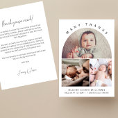 Boho Boog Moderne Bedankt Geboortefotocollage Aankondiging