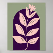 Boho Boog Moderne Kunst Minimalistische Botanische Poster (Voorkant)