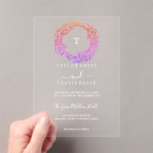 Boho Boog Monogram Acryl Uitnodiging (Insitu (Draagbaar))