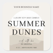 Boho Boog Neutrale Kleur Elegante Kaars Vierkante Sticker (Voorkant)