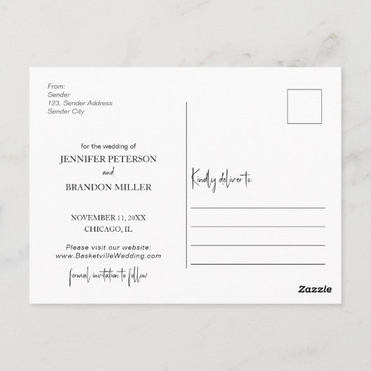 Boho boog overlay kalligrafie Bewaar de datum Foto Briefkaart (Achterkant)