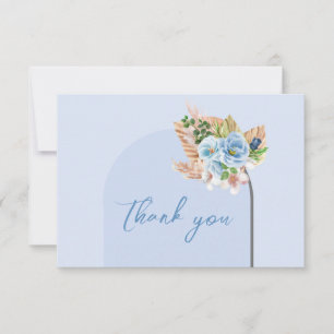 Boho Boog Pampagras Bloemen Oh Jongen Baby Shower Bedankkaart