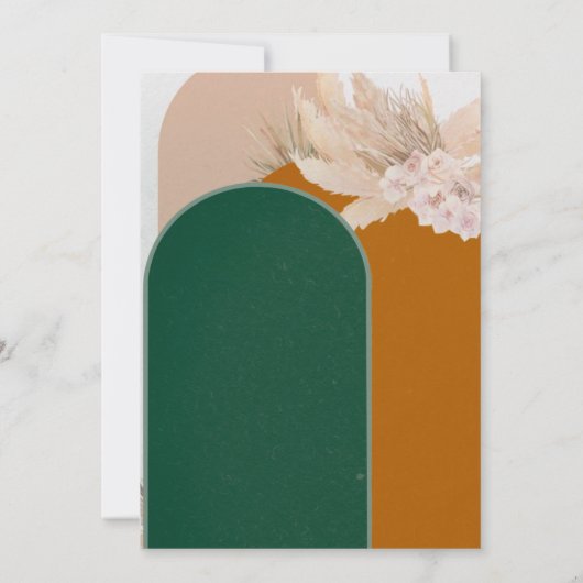 Boho-boog Pampagras Huwelijk Tafel Nummers Kaart (Achterkant)