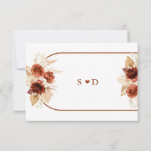 Boho Boog Pampas Gras Bloem Terracotta Bruiloft Save The Date (Achterkant)