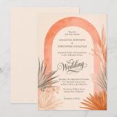 Boho Boog Pampas Gras Bruiloft Kaart (Voorkant / Achterkant)