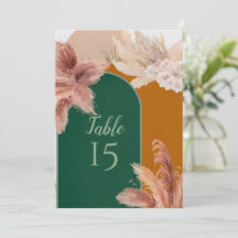 Boho Boog Pampas Gras Huwelijk Tafel Nummers