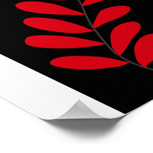 Boho boog rood en zwart bladeren Poster (Hoek)