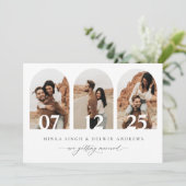 Boho Boog Save The Date Foto Kaart Aankondiging (Staand voorkant)
