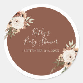 Boho Boog Terracotta Bloem Sticker Bedankt