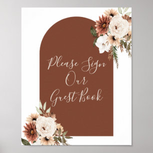 Boho Boog Terracotta Bloemstuk Please teken onze g Poster