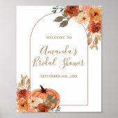 Boho Boog Terracotta Bruidsfeest Welkomstbord Poster (Voorkant)