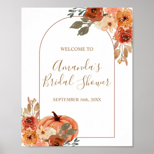 Boho Boog Terracotta Bruiloft Feest Welkom Bord Poster (Voorkant)