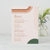 Boho Boog Terracotta Roest Beige Diner Menu (Staand voorkant)