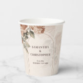 Boho boog  terracotta roos salie bruiloft papieren bekers (Achterkant)