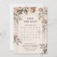 Boho boog  terracotta roos salie kalender