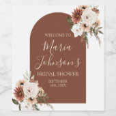 Boho Boog Terracotta Witte Bloem Bruiloft Bridal S Wijn Etiket (Enkel label)