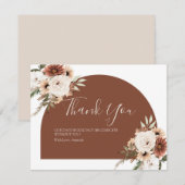 Boho Boog Terracotta Witte Bloemenkraam voor Baby Bedankkaart (Voorkant / Achterkant)