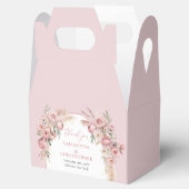 Boho boog Waterverf blush roze bloempampa's Bedankdoosjes (Geopend)