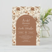 Boho boog waterverf neutrale kleuren wilde bloemen kaart (Staand voorkant)