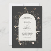 Boho Boog Wilde Bloemen Bruiloft Kaart (Voorkant)
