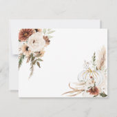 Boho Boog Witte Pompoen Bloem Baby Shower Bedankkaart (Achterkant)