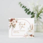Boho Boog Witte Pompoen Bloemenkindercadeau Bedankkaart (Staand voorkant)