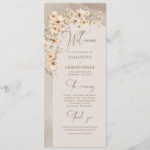 Boho boog zomer rustieke wilde bloem bruiloft prog programmakaart (Voorkant)