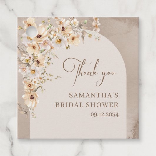 Boho boog zomerwilde bloem rustiek Vrijgezellenfee Bedankjes Labels (Voorkant)