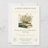 Boho Book Lover Floral baby shower Kaart (Voorkant)