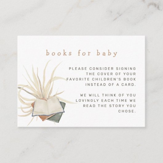 Boho Books for baby Baby shower Informatiekaartje (Voorkant)