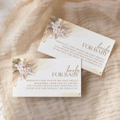 Boho Books for Baby Pampas Grass Baby shower Informatiekaartje