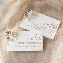 Boho Books for Baby Pampas Grass Baby shower Informatiekaartje