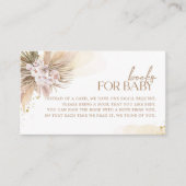 Boho Books for Baby Pampas Grass Baby shower Informatiekaartje (Voorkant)