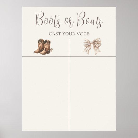 Boho Boots of Bows Geslacht Onthullen Voorspelling Poster (Voorkant)