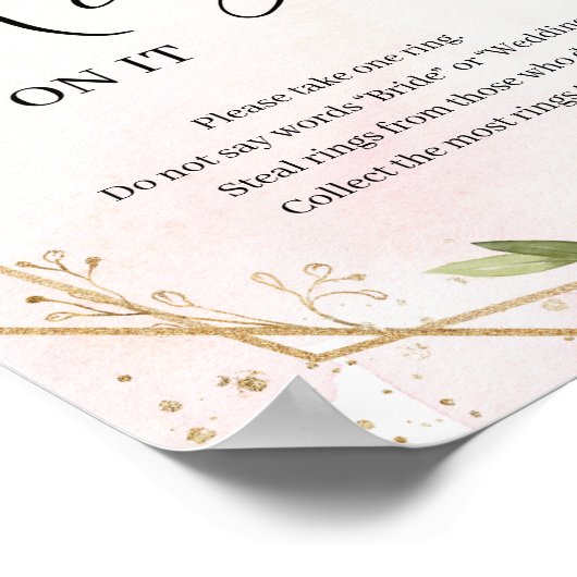 Boho bordeaux bloem 'doe er een ring omheen' spelb poster (Hoek)