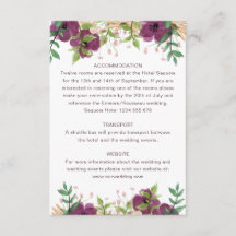 Boho bordeaux bloemen bruiloft gast informatie