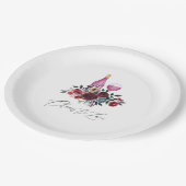 Boho bordeaux- en marinewijndrinkende bruidsdouche papieren bordje (Gekanteld)