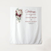 Boho bordeaux gouden rozen bruiloft foto prop bann wandkleed (Voorkant)