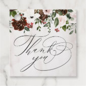 Boho bordeaux roze roos bloemenbruiloft dank u bedankjes labels (Voorkant)