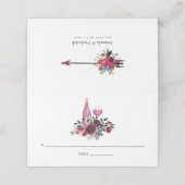 Boho bordeauxrood en marine wijnproeverij plaatskaartje (Buitenkant ongevouwen)