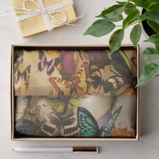 Boho bordeauxrood sinaasappel kleurrijke tropische tissuepapier (Geschenk)